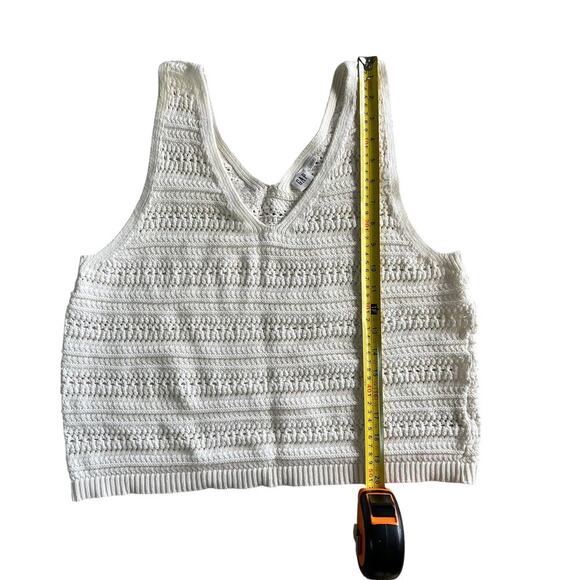 GAP Womens Size L Crochet V-Neck Sweater Tank Top - Picture 3 of 9
